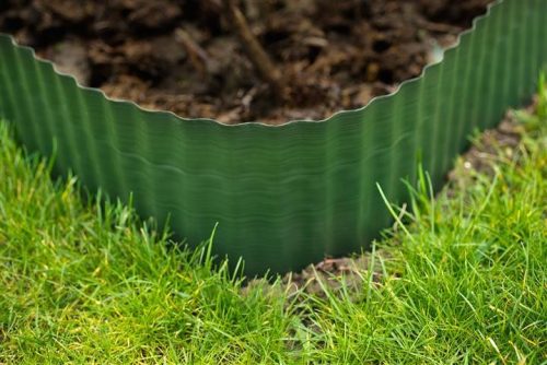 Műanyag ágyásszegély 9cmx9m, zöld PE.