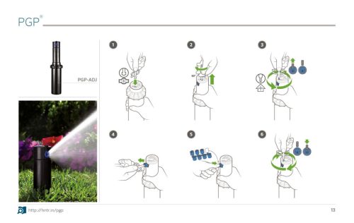 Hunter PGP ADJ rotoros szórófej 10cm 40°-360°+12 fúvóka r=6,7-15,9m 