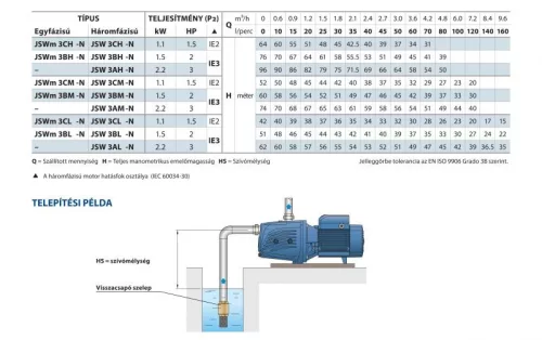 Pedrollo JSWm 3BL önfelszívó JET szivattyú